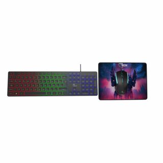 Teclado con Mouse y Mouse Pad X-Tech Hasha Gaming USB